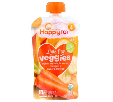 Happy Family Organics, Organics Happy Tot, Вкусные овощи органическое пюре из моркови, бананов, манго и батата, 120 г