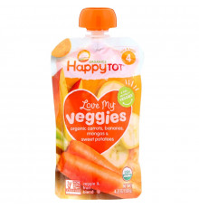 Happy Family Organics, Organics Happy Tot, Вкусные овощи органическое пюре из моркови, бананов, манго и батата, 120 г