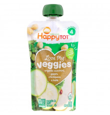 Happy Family Organics, Organics Happy Tot, Вкусные овощи органическое пюре из цуккини, груш, нута и кудрявой капусты, 120 г