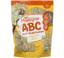 Happy Family Organics, Happy Tot, супер-полезные многозерновые буквы, органическая ваниль, овес, льняное семя, 4,4 унц. (125 г)