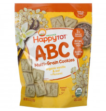 Happy Family Organics, Happy Tot, супер-полезные многозерновые буквы, органическая ваниль, овес, льняное семя, 4,4 унц. (125 г)