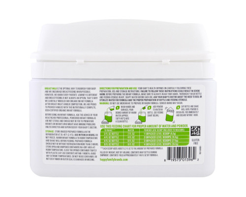 Happy Family Organics, Organics Happy Baby, формула для грудных детей, этап 2, 6-12 месяцев, 21 унция (595 г) Happy Family Organics, Organics Happy Baby, формула для грудных детей, этап 2, 6-12 месяцев, 21 унция (595 г)