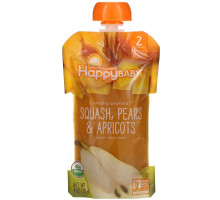 Happy Family Organics, Happy Baby, Organic Baby Food, Stage 2, 6 + Months,  Squash, Pears & Apricots, 4 oz (113 g)