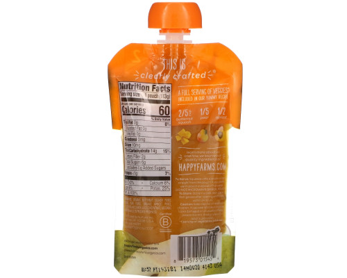 Happy Family Organics, Happy Baby, Organic Baby Food, Stage 2, 6 + Months, Squash, Pears & Apricots, 4 oz (113 g) Happy Family Organics, Happy Baby, Organic Baby Food, Stage 2, 6 + Months, Squash, Pears & Apricots, 4 oz (113 g)
