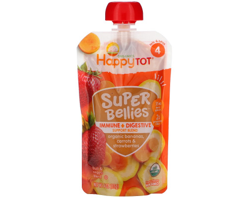 Happy Family Organics, Happy Tot, Super Bellies, Organic Bananas, Carrots & Strawberries, 4 oz (113 g) Happy Family Organics, Happy Tot, Super Bellies, Organic Bananas, Carrots & Strawberries, 4 oz (113 g)
