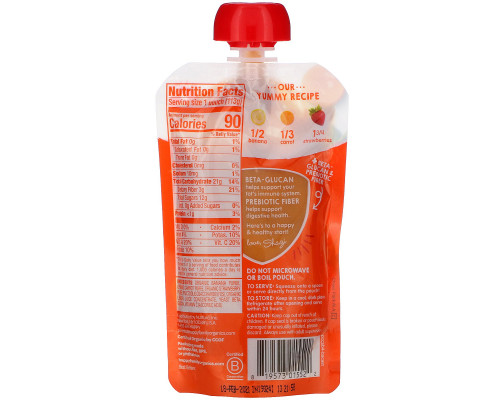 Happy Family Organics, Happy Tot, Super Bellies, Organic Bananas, Carrots & Strawberries, 4 oz (113 g) Happy Family Organics, Happy Tot, Super Bellies, Organic Bananas, Carrots & Strawberries, 4 oz (113 g)