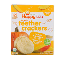 Happy Family Organics, Organic Teether Crackers, Mango & Pumpkin with Amaranth, 12 Packs, 0.14 oz (4 g) Each