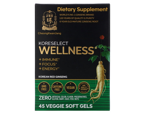Cheong Kwan Jang, Koreselect, Wellness, 45 Veggie Soft Gels Cheong Kwan Jang, Koreselect, Wellness, 45 Veggie Soft Gels