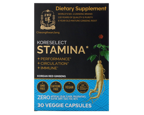 Cheong Kwan Jang, Koreselect, Stamina, 30 Veggie Capsules Cheong Kwan Jang, Koreselect, Stamina, 30 Veggie Capsules