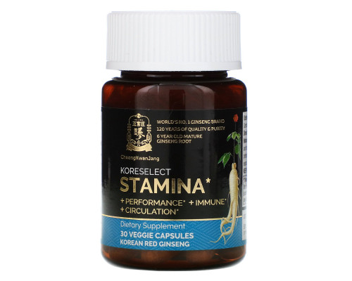Cheong Kwan Jang, Koreselect, Stamina, 30 Veggie Capsules Cheong Kwan Jang, Koreselect, Stamina, 30 Veggie Capsules