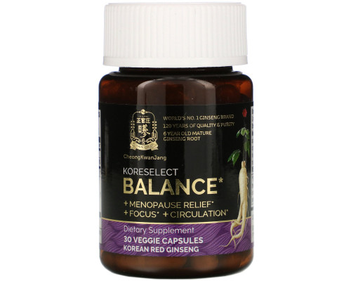 Cheong Kwan Jang, Koreselect, Balance, 30 Veggie Capsules