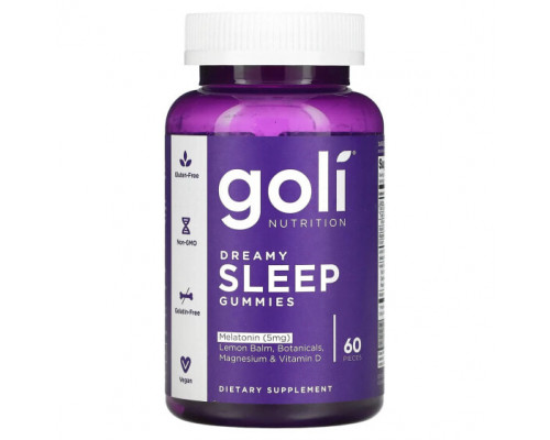 Для здорового сна Goli Nutrition, Жевательные таблетки для сна Dreamy, 60 шт. Для здорового сна Goli Nutrition, Жевательные таблетки для сна Dreamy, 60 шт.