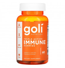 Goli Nutrition, Triple Action Immune Gummies , 60 Pieces