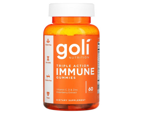 Goli Nutrition, Triple Action Immune Gummies , 60 Pieces Goli Nutrition, Triple Action Immune Gummies , 60 Pieces