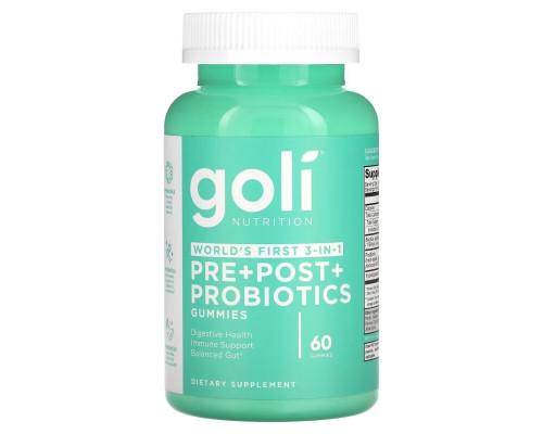 Goli Nutrition, Пробиотики до и после приема, 60 жевательных таблеток Goli Nutrition, Пробиотики до и после приема, 60 жевательных таблеток