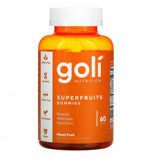 Goli Nutrition, Superfruit Gummies, Mixed Fruit, 60 Pieces