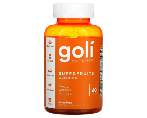 Goli Nutrition, Superfruit Gummies, Mixed Fruit, 60 Pieces Goli Nutrition, Superfruit Gummies, Mixed Fruit, 60 Pieces