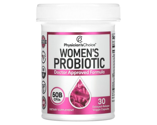 Physician's Choice, Women's Probiotic, 50 Billion CFUs, 30 Delayed-Release Veggie Capsules Physician's Choice, Women's Probiotic, 50 Billion CFUs, 30 Delayed-Release Veggie Capsules
