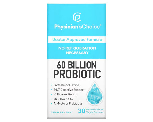 Physician's Choice, 60 Billion Probiotic, 30 Delayed-Release Veggie Capsules Physician's Choice, 60 Billion Probiotic, 30 Delayed-Release Veggie Capsules