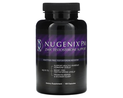 Nugenix, ZMA Testosterone Support, PM Nighttime Free Testosterone Booster, 120 Capsules Nugenix, ZMA Testosterone Support, PM Nighttime Free Testosterone Booster, 120 Capsules
