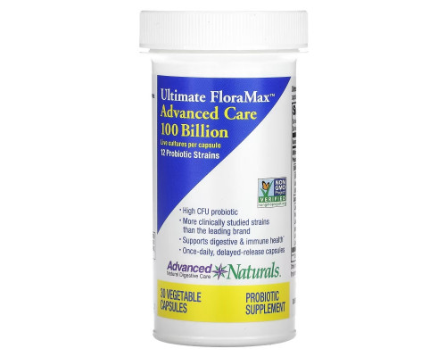 Advanced Naturals, Ultimate FloraMax, Advanced Care, 100 Billion Live Cultures, 30 Vegetable Capsules Advanced Naturals, Ultimate FloraMax, Advanced Care, 100 Billion Live Cultures, 30 Vegetable Capsules