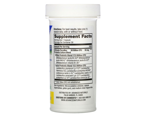 Advanced Naturals, Ultimate FloraMax, Daily Care, 30 Billion Live Cultures, 30 Vegetable Capsules Advanced Naturals, Ultimate FloraMax, Daily Care, 30 Billion Live Cultures, 30 Vegetable Capsules