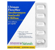 Advanced Naturals, Ultimate FloraMax, Saccharomyces Boulardii, 8 Billion, 30 Vegetable Capsules