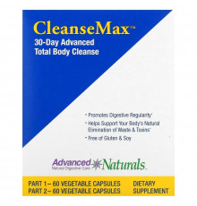 Advanced Naturals, CleanseMax, 30-Day Advanced Total Body Cleanse, 2 Bottles, 60 Vegetable Capsules Each
