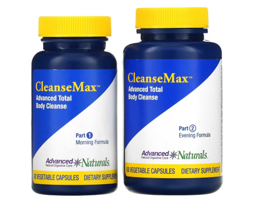 Advanced Naturals, CleanseMax, 30-Day Advanced Total Body Cleanse, 2 Bottles, 60 Vegetable Capsules Each Advanced Naturals, CleanseMax, 30-Day Advanced Total Body Cleanse, 2 Bottles, 60 Vegetable Capsules Each