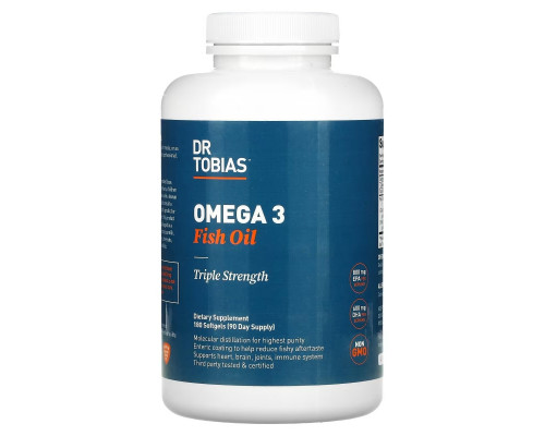Dr. Tobias, Omega 3 Fish Oil, Triple Strength, 180 Softgels Dr. Tobias, Omega 3 Fish Oil, Triple Strength, 180 Softgels