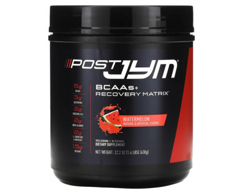 Аминокислоты JYM Supplement Science, BCAA + Recovery Matrix, арбуз, 630 г (22,2 унции) Аминокислоты JYM Supplement Science, BCAA + Recovery Matrix, арбуз, 630 г (22,2 унции)