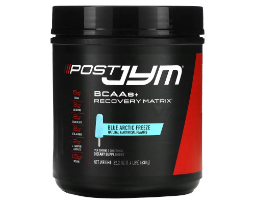JYM Supplement Science, BCAAs + Recovery Matrix, Blue Artic Freeze, 22.2 oz (630 g) JYM Supplement Science, BCAAs + Recovery Matrix, Blue Artic Freeze, 22.2 oz (630 g)