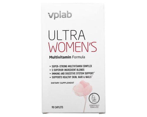 Vplab, Ultra Women’s Multivitamin Formula, 90 Caplets Vplab, Ultra Women’s Multivitamin Formula, 90 Caplets