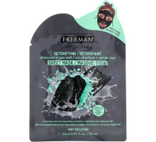 Freeman Beauty, Feeling Beautiful, детоксифицирующая тканевая маска, уголь + морская соль, 1 шт.