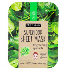 Freeman Beauty, Тканевая маска с суперфудом, осветляющий шпинат, 1 маска