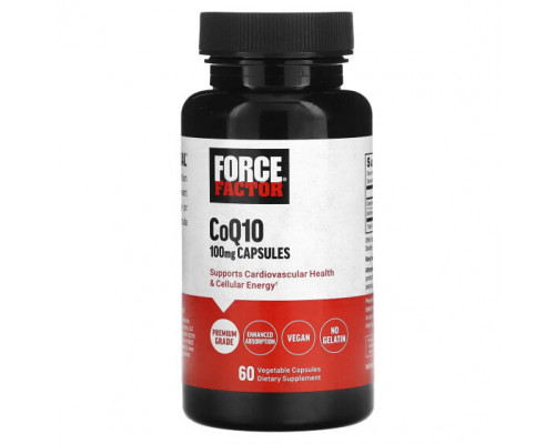 Коэнзим Q10 Force Factor, CoQ10, 100 мг, 60 растительных капсул Коэнзим Q10 Force Factor, CoQ10, 100 мг, 60 растительных капсул