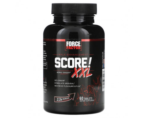 Мужское здоровье Force Factor, SCORE! XXL, средство для улучшения мужских качеств, 60 таблеток Мужское здоровье Force Factor, SCORE! XXL, средство для улучшения мужских качеств, 60 таблеток