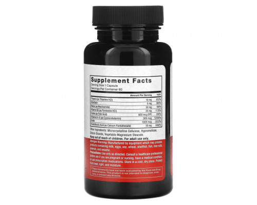 Витамины группы B Force Factor, B Complex, 60 растительных капсул Витамины группы B Force Factor, B Complex, 60 растительных капсул