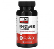 Антиоксиданты Force Factor, Бенфотиамин, 250 мг, 90 растительных капсул