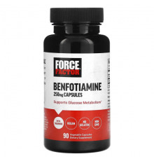 Антиоксиданты Force Factor, Бенфотиамин, 250 мг, 90 растительных капсул