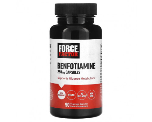 Антиоксиданты Force Factor, Бенфотиамин, 250 мг, 90 растительных капсул Антиоксиданты Force Factor, Бенфотиамин, 250 мг, 90 растительных капсул