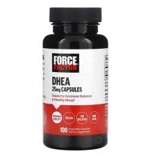 Мужское здоровье Force Factor, ДГЭА, 25 мг, 100 растительных капсул