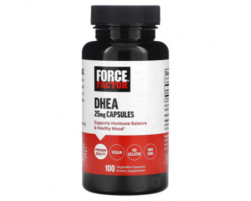 Мужское здоровье Force Factor, ДГЭА, 25 мг, 100 растительных капсул Мужское здоровье Force Factor, ДГЭА, 25 мг, 100 растительных капсул