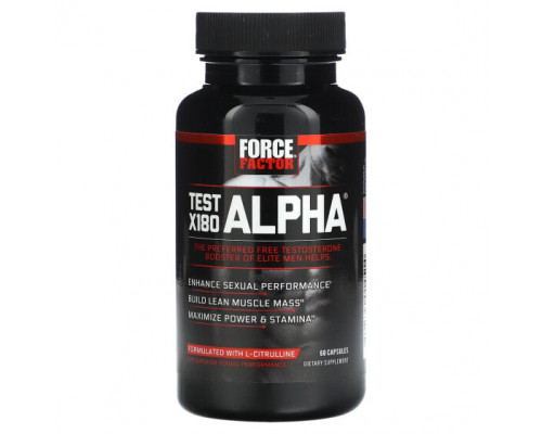 Мужское здоровье Force Factor Test X180 Alpha, Testosterone Booster, 60 Capsules, 60 Capsules Мужское здоровье Force Factor Test X180 Alpha, Testosterone Booster, 60 Capsules, 60 Capsules