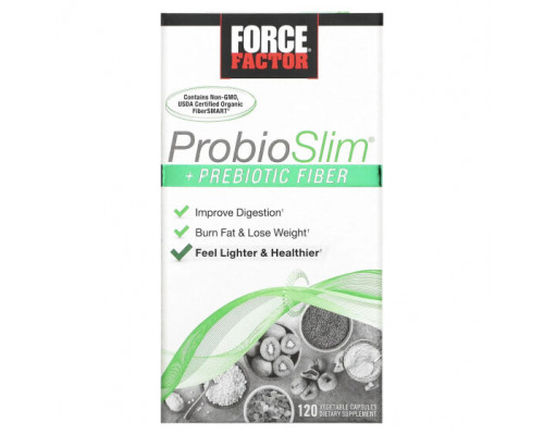 Пребиотики и пробиотики ProbioSlim, + Prebiotic Fiber, 120 Vegetable Capsules Пребиотики и пробиотики ProbioSlim, + Prebiotic Fiber, 120 Vegetable Capsules