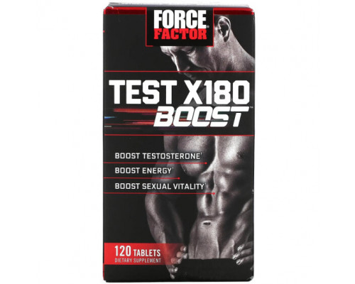 Мужское здоровье Force Factor, Test X180 Boost, бустер тестостерона для мужчин, 120 таблеток Мужское здоровье Force Factor, Test X180 Boost, бустер тестостерона для мужчин, 120 таблеток