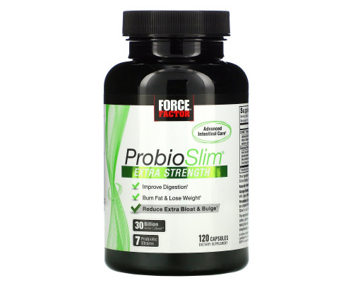 Force Factor, ProbioSlim, Extra Strength, 30 Billion CFU, 120 Capsules Force Factor, ProbioSlim, Extra Strength, 30 Billion CFU, 120 Capsules