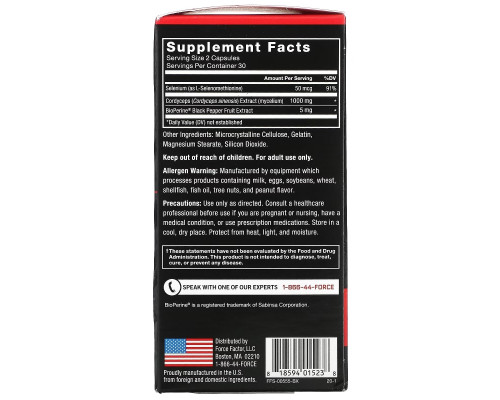 Force Factor, Cordyceps, 500 mg, 60 Capsules Force Factor, Cordyceps, 500 mg, 60 Capsules