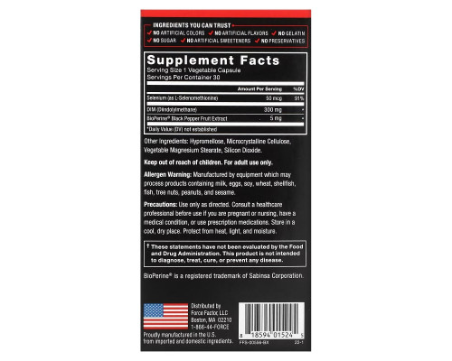 Force Factor, Fundamentals DIM Diindolylmethane, 30 Vegetable Capsules Force Factor, Fundamentals DIM Diindolylmethane, 30 Vegetable Capsules