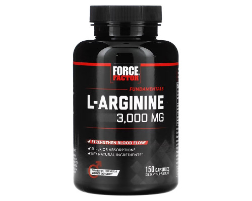 Force Factor, L-аргинин, 600 мг, 150 капсул Force Factor, L-аргинин, 600 мг, 150 капсул